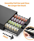 Pod Storage Drawer Organizer For Bartesian Capsules That Holds Forty Pods Stackable Countertop Bar Accessory Black open tray