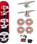 Pro Complete Skateboard 8.0 x 31.6 Deck With 3 Skulls With Blood Graphic Independent Trucks Spitfire Wheels ABEC 5 Bearings