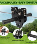 Backyard Zipline Kit For Kids And Adults Up To 400 Lbs With Quick Tighten System Removable Trolley Seat Spring Brake Handle Pulley