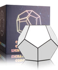 Dodecahedron RGBW Gaming Light With Infinity Mirror Effect Modern LED Desk Lamp next to packaging
