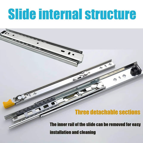 Beefy Heavy Duty Drawer Slides 350 To 1500mm Full Extension Side Mount Runners With Lock internal structure view