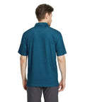 Back view of Mens Golf Polo Shirt Short Sleeve Dry Fit Moisture Wicking Performance Print With Breathable Four Way Stretch Collared Top