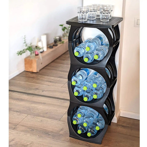 Stackable Water Bottle Storage Rack For 3 And 5 Gallon Jugs Built Tough Jug Holder For Kitchen Cabinet And Office Organizing