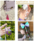 Rabbit Lampwork Glass Beads 10 Pcs Cute Bunny Spacer Beads shown in jewelry applications like bracelets and keychains.