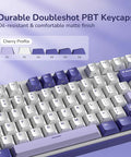 Premium Compact Wireless Mechanical Keyboard Equipped With Bright TFT Screen And Responsive Metal Dial For Quick Media Tweaks Seamless Mac PC Pairing Snappy Clicky Switches And Insane Battery Life That Totally Slaps featuring durable doubleshot PBT keycaps in Cherry profile.