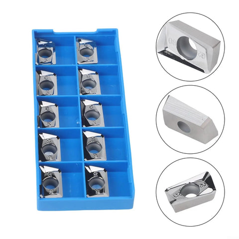 APGT1604PDFR-G2-MA APMT1604 Aluminum Milling Inserts with high grip strength in blue pack, carbide for CNC machining, 10 pack.