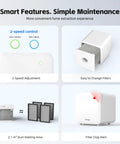 Smart features of Laser Fume Extractor For Under 10W Engravers Like F1 F2 Lumos LP2 LP4, CFM smoke purifier, HEPA filtration, easy maintenance.