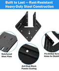 20 Pack Black Hurricane Ties For Rafters Made Of 13 Gauge Carbon Steel With Rust Resistant Black Powder Coat Fit 2x4 And 2x6 Trusses