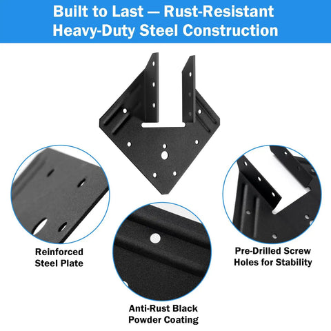 20 Pack Black Hurricane Ties For Rafters Made Of 13 Gauge Carbon Steel With Rust Resistant Black Powder Coat Fit 2x4 And 2x6 Trusses