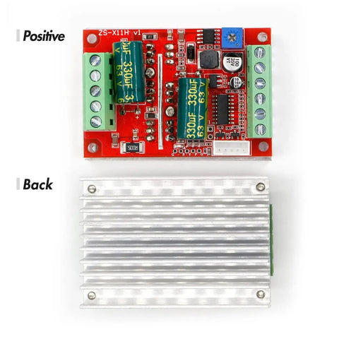 Front and back view of 350W 6 To 60 Volts Three Phase PWM DC Brushless Motor Speed Controller With Hall Sensor for 120 Degree BLDC Motors