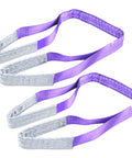 Two Pack 5 to 1 Safety Factor 1 Inch by 3.3 Foot Polyester Webbing Lifting Slings With Twisted Eye Ends 2204 Lb Working Load Limit