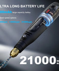 Cordless resin drill kit for resin jewelry making, black handheld tool with 10-piece bit set; rechargeable.