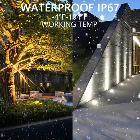 12W RGBW In-Ground Landscape Lights 8 Pack With 16 Color Vibes Waterproof Outdoor Well Lights For 12-24V Systems under snow