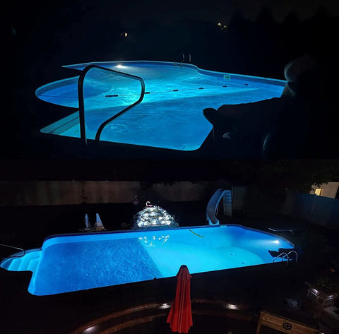 LED Pool Light Bulb 120V 60W 6000lm Bright White 6500K Replacement illuminating in-ground pool, replacing 500W R40.