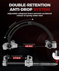 2-Piece Coil Spring Compressor Kit With Double Retention Anti-Drop System and adjustable brace for 8.6-12.2 in coil diameters