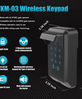 Built Like A Tank Wireless Touch Panel Gate Keypad With Outdoor Cover And Digital Code Entry Access Control For Automatic Swing Gate Openers Straightforward Install No Hassle All Weather Ready, showing keypad dimensions and features.