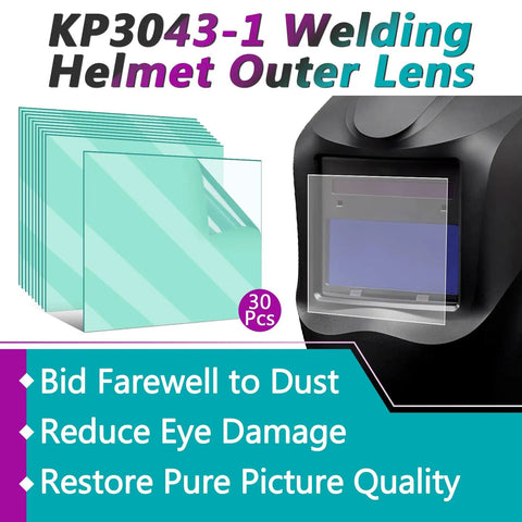 30 Pack Outside Clear Cover Lens For 1740 1840 Series Welding Helmets, Compatible With KP3043-1, Replacement Lens Display