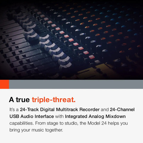 Close-up of Dope 24 Track Recording Studio Mixer And USB Interface With Onboard EQ And Aux Sends For Your Home Studio