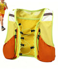 Trail Ready Hydration Running Vest With Lightweight Pack shown with orange pockets and breathable mesh back