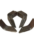 Tiller Tine Set 03006-HF For Old Model E918 E1320H E1620B Tillers, 12 Piece Kit With Sharp Curved Tines Displayed
