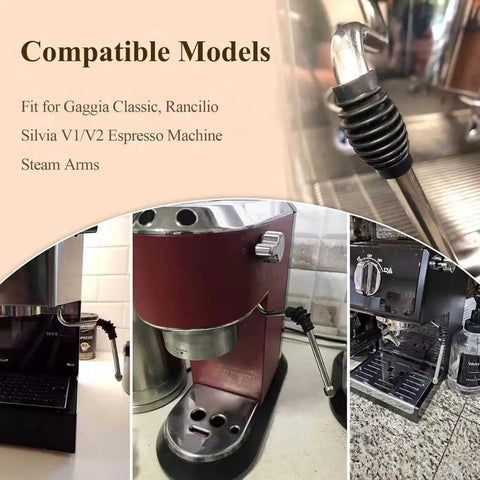 Two Pack Steam Wand Rubber Cover Finger Guard Sleeve With 6 mm Opening Fits Gaggia Classic And Rancilio Silvia
