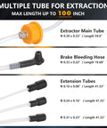 Grip Tight 6 Liter Manual Oil Extractor Pump For Swift Engine Oil Changes Via Dipstick Tube showing multiple tube options with lengths.