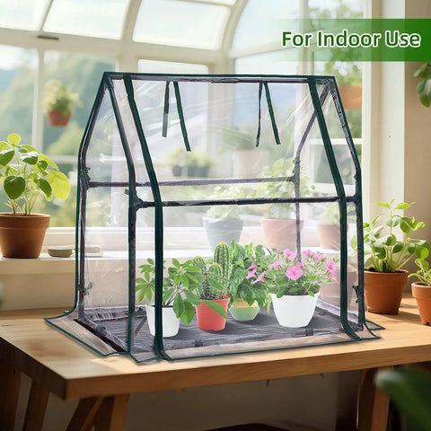 Mini Greenhouse for Indoor and Outdoor Use Tabletop Portable Grow Tent With Waterproof Seedling Pad 36 by 18 by 33 Inches Heavy Duty Cover Humidity Dome for Germination and Seedlings Easy Setup Space Saver