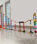 Wooden Train Track Connectors Set 40 Pieces Compatible With All Major Train Brands Duplo 0.35 Inch Holes Risers setup