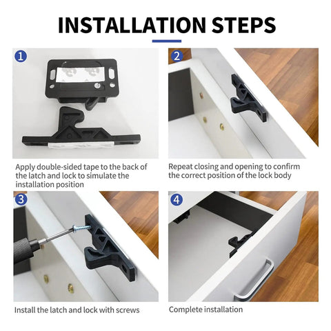 Heavy Duty Cabinet Door Latch Catch For Kitchen And Bathroom Secure Cabinets And Drawers With No Fuss Easy Install guide