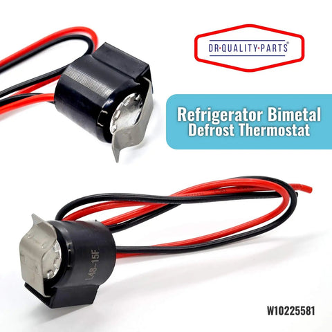Fridge Defrost Thermostat Bimetal Replacement Part For Easy Install No Fuss Fixes Temperature Control Issues Fridge Too Warm Or Freezer Not Defrosting Fits Whirlpool WPW10225581 PS11750673 2149849 By DR Quality Parts.