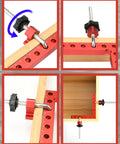 Corner Clamps For Woodworking 90 Degree Right Angle Positioning, 4 Pack Aluminum Alloy Squares Clamp Set in use with wooden frame