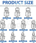 Kickass 220 Piece M3 M4 M5 Self Clinching Nuts Kit Crafted From 304 Stainless Steel Round Head Rivet Fasteners size chart with measurements.