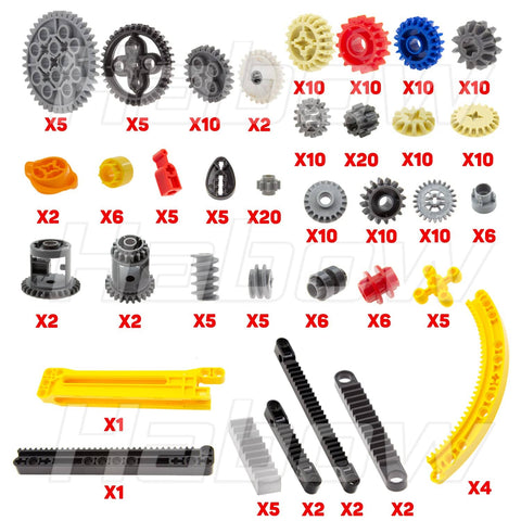 233 Piece Technic Parts Kit With Gears Axles Pins And Connectors Compatible With Major Technic Sets for DIY MOC Builds