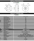Installation drawing and specifications for Tiny But Mighty Micro Brushless DC Servo Motor With High Torque And 18-Bit Encoder, 200W at 24V