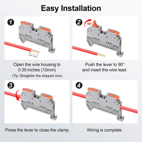 Step-by-step installation guide for Pro Grade Rail Type Terminal Block Kit With 12.6 Inch DIN Rail Included KV2.5B 600V 32A Quick