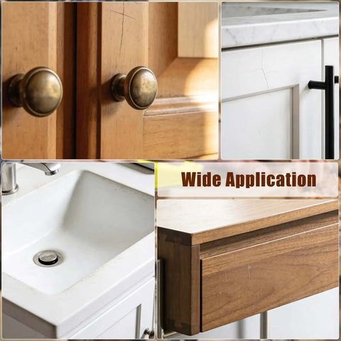 Micro Detail Sander Kit With 60 Assorted Sandpapers showing its wide application on wood cabinetry and metal surfaces.