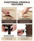 4 Piece Patio Furniture Cover Set Waterproof Outdoor Covers with air vent, padded handles, buckled straps, drawstring hem