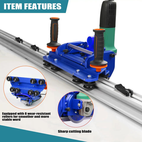 Orbital Angle Grinder Tile Cutter For Large Ceramic And Porcelain Tiles Up To 124 Inches with precision cutting tool on rail