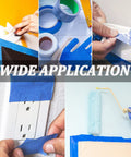 Blue Painter's Tape For Walls And Crafts Premium Masking Tape No Residue Easy Removal 88 Yards Total Pack Includes 4 Rolls 0.94 Inch Wide Ideal For Painting Decorating Labeling Drafting And DIY Arts applied on walls and surfaces.