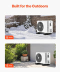 Mini split AC on Floor Mounting Base Kit For Mini Split AC Systems in winter snow and summer heat settings