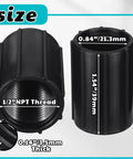 10 Pack 1/2 Inch PVC Double Female Threaded Couplings For Sprinkler Extension Riser Garden Drip Irrigation System Fittings NPT Coupler For Irrigation Tubing And Yard Sprinklers, showing side view with 0.84 inch diameter and 1.54 inch height