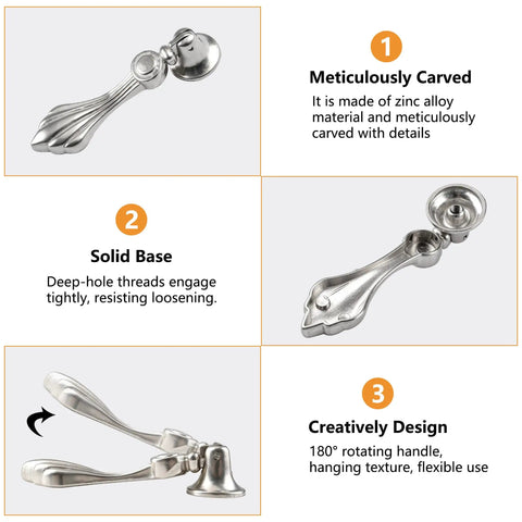 Six Pack Vintage Zinc Alloy Pendant Pulls Featuring Knockout Fluted Tear Drop Shape And Slick Silver Plate Finish for cabinet hardware upgrade