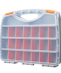 Handy Heavy Duty Hardware Storage Box With Easy Carry Handle And Clear Lid, 21 Adjustable Compartments And 2 Fixed Sections