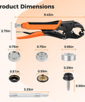 Heavy Duty Snap Fastener Tool Kit With Pliers For Metal Snaps Quick Install And Replacement For Leather, Canvas, Tarp