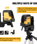 Laser Level With Tripod 100 Ft Rechargeable Dual Modules Line Laser Self Leveling Wide Angle Cross Line Tool with magnetic base