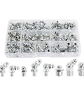 Must-Have 115 Pcs Steel Zerk Grease Nipple Fitting Kit With Spring Seal For M6 M8 M10 Cars At Auto Shop, in organizer case