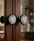 Four Pack Round Acrylic Cabinet Knobs With God All Things Are Possible Sign Inspirational Drawer Pulls on glass cabinet doors