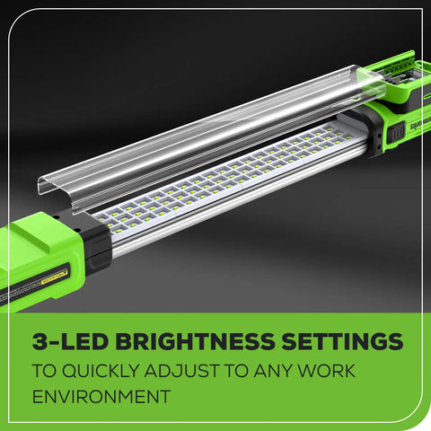 Underhood Work Light With 1200 Lumens All Day Runtime 3 Brightness Modes 360 Degree Swivel Head Built In Hooks 2Ah Battery And 2A Fast Charger Included Perfect For Garage And Auto Maintenance And DIY