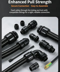 Premium Grade Built Tough Flexible Corrugated Conduit For Top Tier Cable Protection And Wire Management That Bends Like Butter Without Any Drama On Every Job Site fittings and tubing for secure connections.