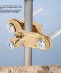 Rock Solid Copper Grounding Clamps Set 3 Pack Half To One Inch Wire Range, showing close-up of clamp securing pipe